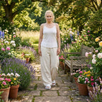 La Marey Mulberry silk vest- Khaki - Large