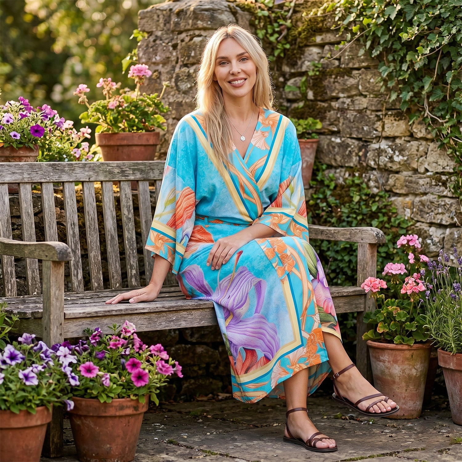 LA MAREY placement  print kimono