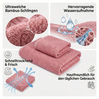 Set of 3 bamboo towel Material:Loop:100% bamboo Base fabric:100% cotton