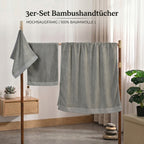 Set of 3 bamboo towel Material:Loop:100% bamboo Base fabric:100% cotton