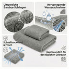 Set of 3 bamboo towel Material:Loop:100% bamboo Base fabric:100% cotton