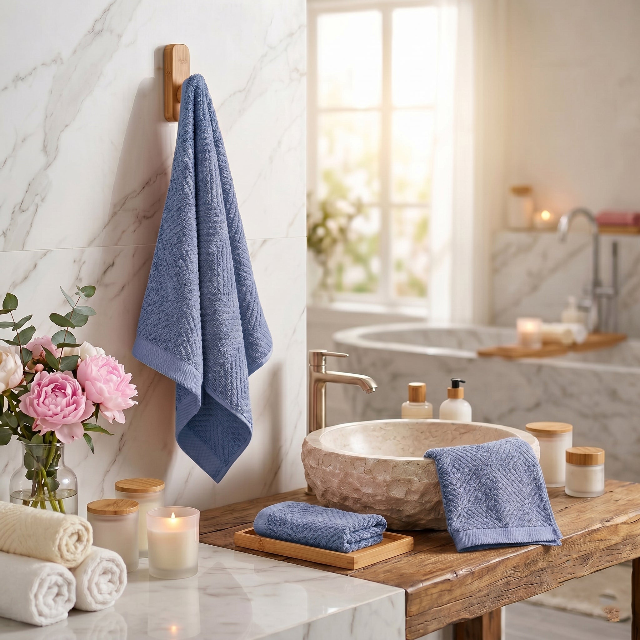 Set of 3 bamboo towel Material:Loop:100% bamboo Base fabric:100% cotton