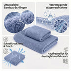 Set of 3 bamboo towel Material:Loop:100% bamboo Base fabric:100% cotton