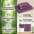 Set of 3 bamboo towel Material:Loop:100% bamboo Base fabric:100% cotton
