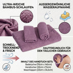 Set of 3 bamboo towel Material:Loop:100% bamboo Base fabric:100% cotton
