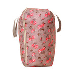3er Set Aufbewahrungstaschen mit Blumenmuster, 210D Oxford Gewebe, Blau