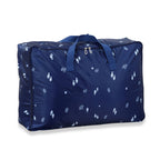 3er Set Aufbewahrungstaschen mit Blumenmuster, 210D Oxford Gewebe, Blau