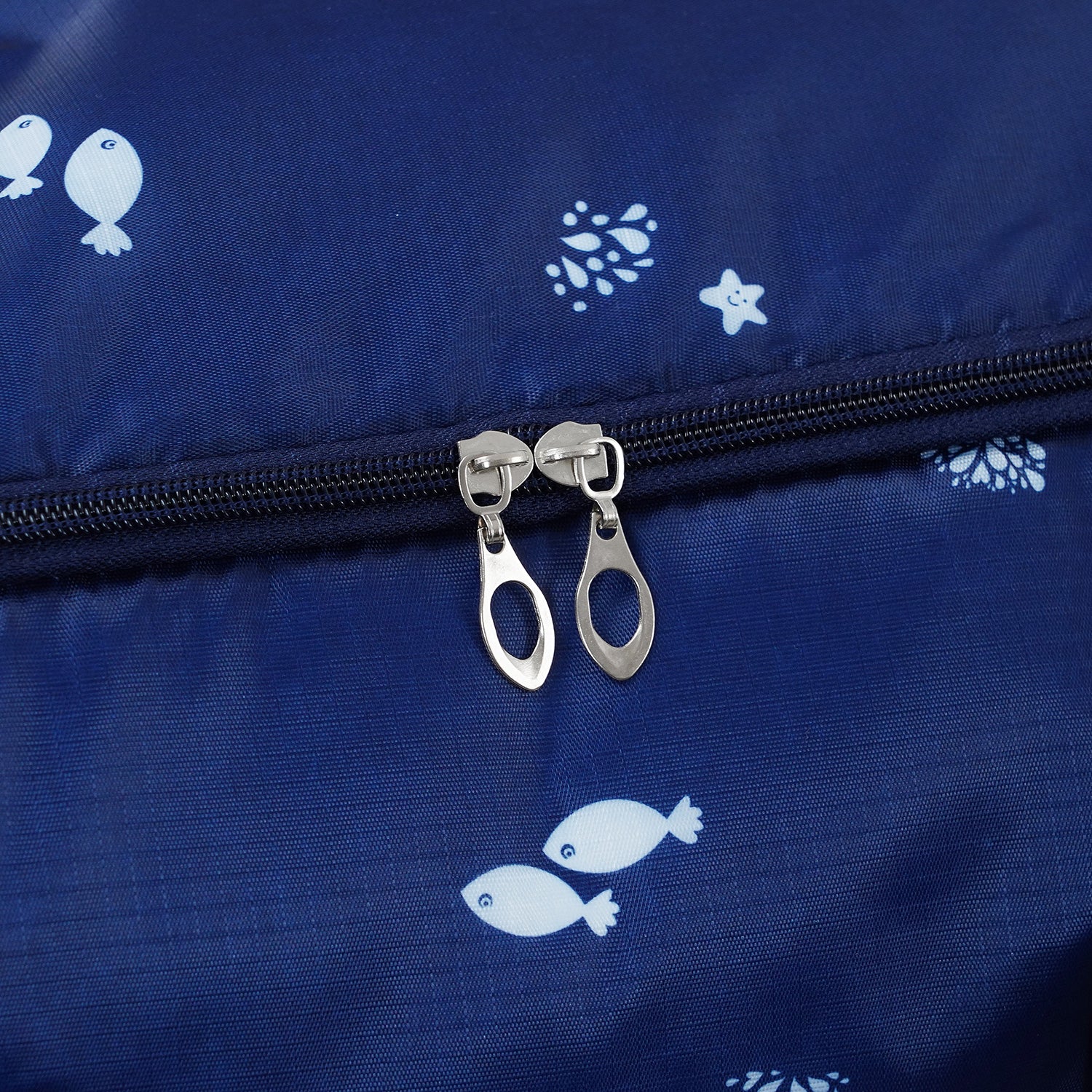 3er Set Aufbewahrungstaschen mit Blumenmuster, 210D Oxford Gewebe, Blau