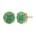 D'Joy Socoto Smaragd Ohrringe 925 Silber 750 Gelbgold vermeil ca. 1,48 ct.