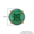 D'Joy Socoto Smaragd Ohrringe 925 Silber 750 Gelbgold vermeil ca. 1,48 ct.