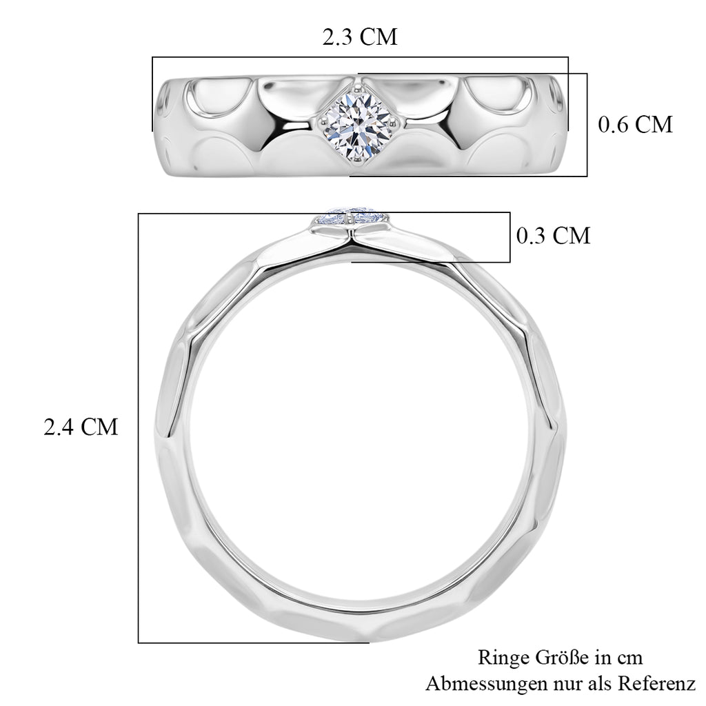 LUXURIANT DIAMOND - Lab Grown Diamant SI-GH Ring 925 Silber Rhodiniert (Größe 19.00) ca. 0.15 ct