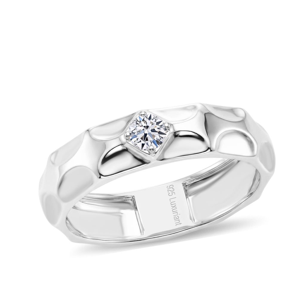 LUXURIANT DIAMOND - Lab Grown Diamant SI-GH Ring 925 Silber Rhodiniert (Größe 19.00) ca. 0.15 ct