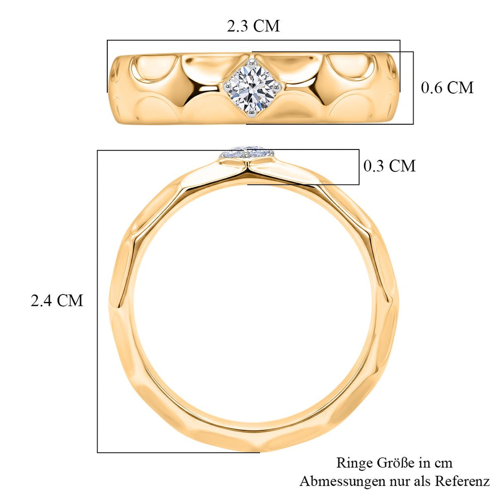 LUXURIANT DIAMOND - Lab Grown Diamant SI-GH Ring 925 Silber Rhodiniert (Größe 19.00) ca. 0.15 ct