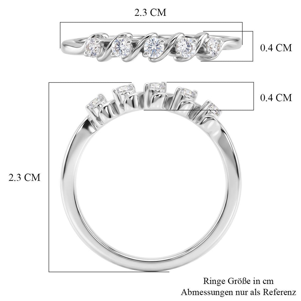 LUXURIANT DIAMOND - Lab Grown Diamant SI-GH Ring 925 Silber Rhodiniert (Größe 20.00) ca. 0.25 ct