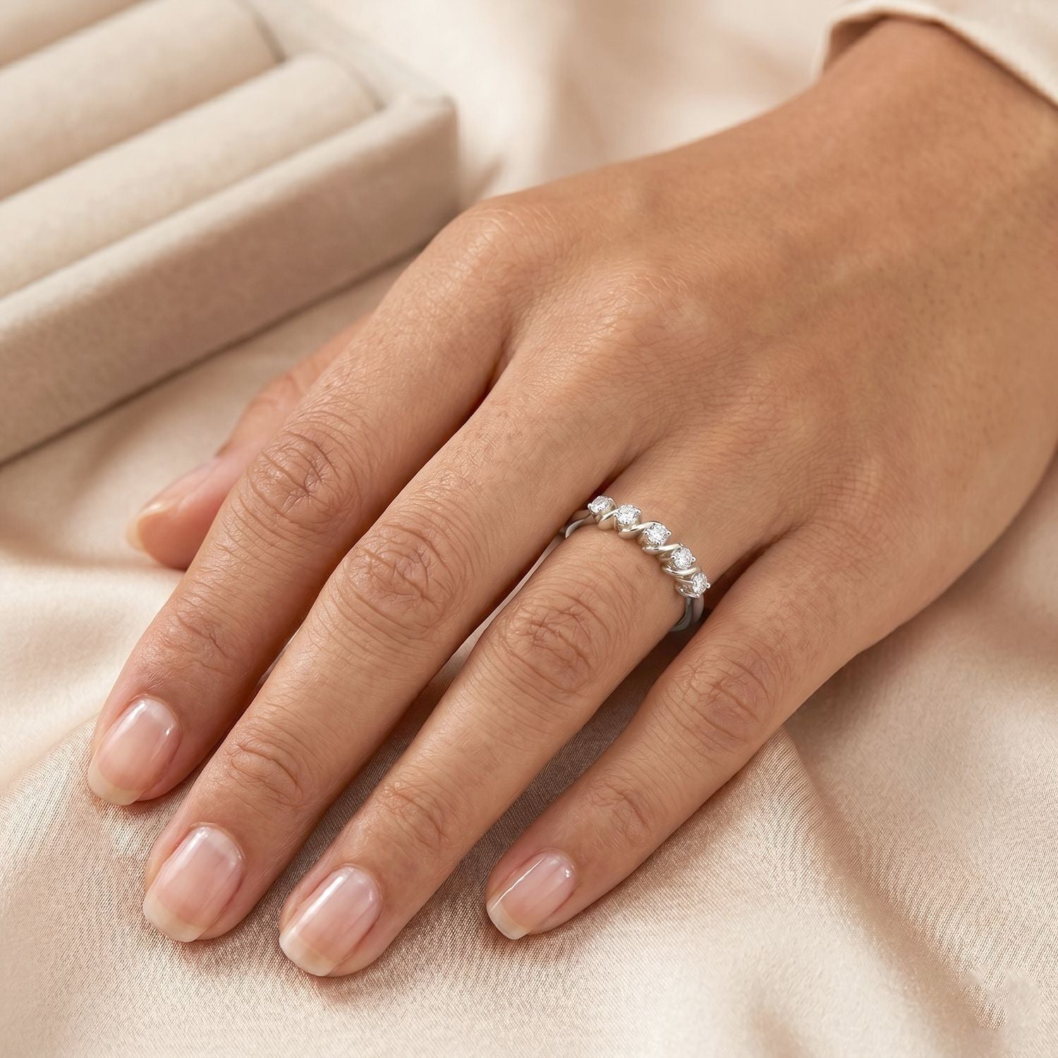 LUXURIANT DIAMOND - Lab Grown Diamant SI-GH Ring 925 Silber Rhodiniert (Größe 20.00) ca. 0.25 ct
