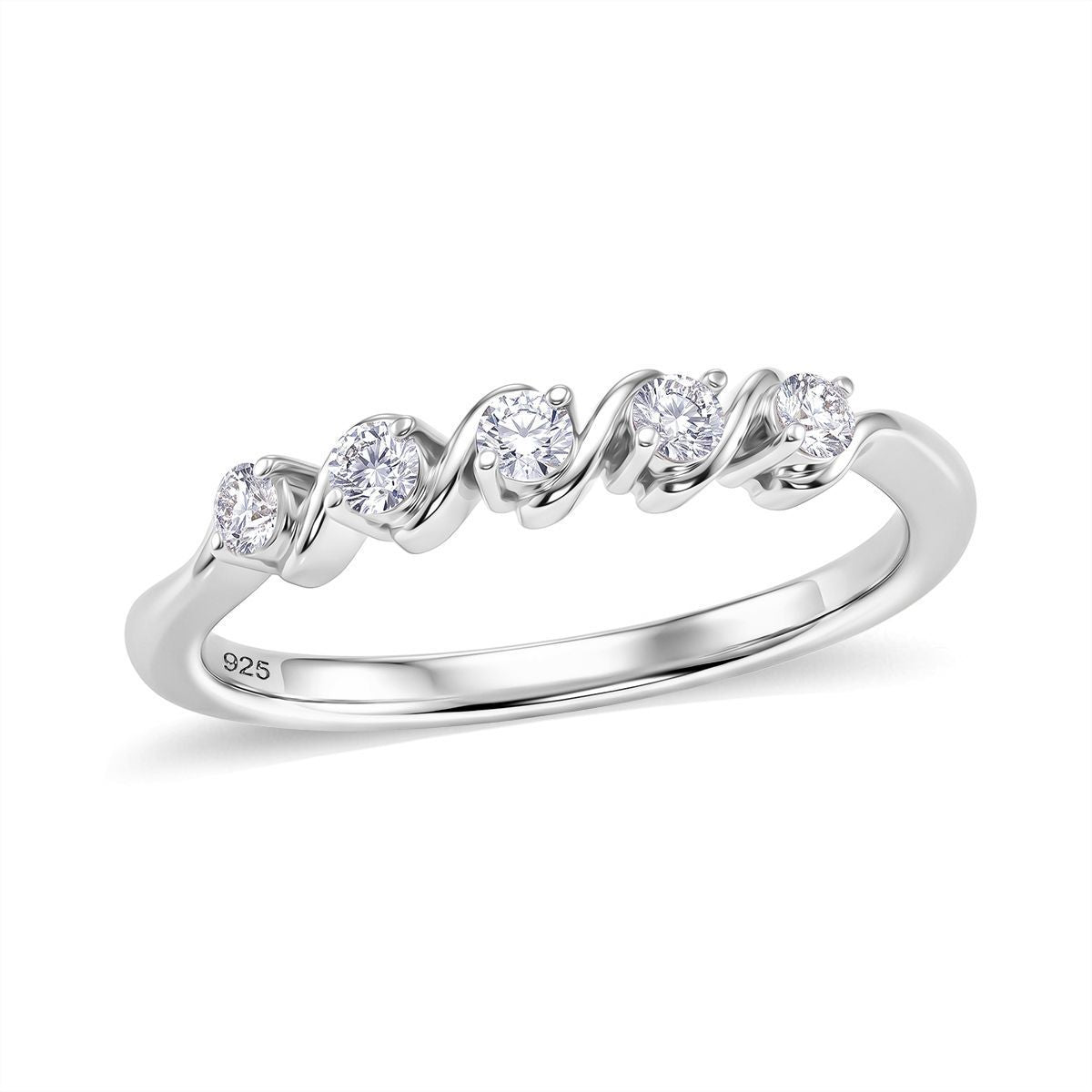 LUXURIANT DIAMOND - Lab Grown Diamant SI-GH Ring 925 Silber Rhodiniert (Größe 20.00) ca. 0.25 ct