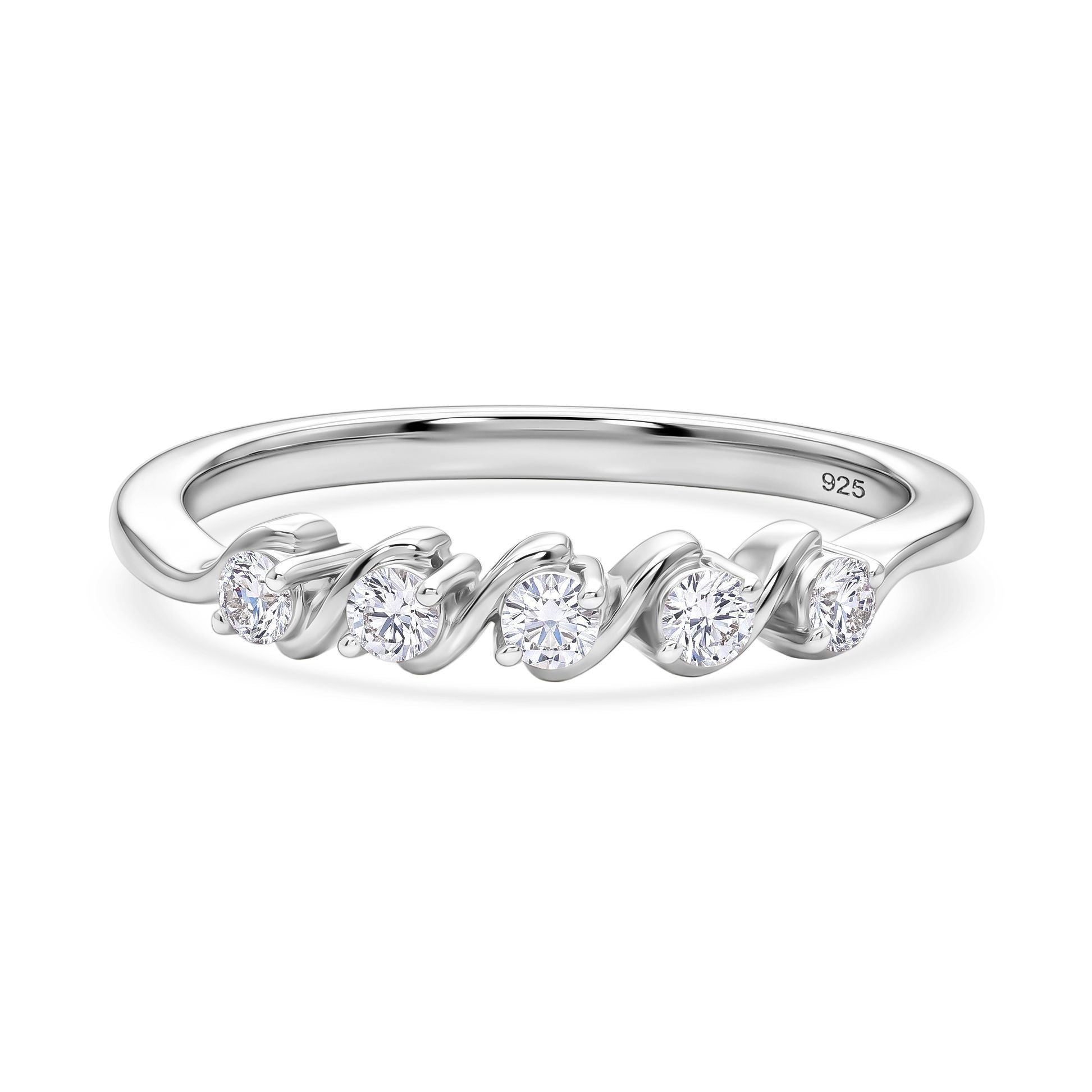 LUXURIANT DIAMOND - Lab Grown Diamant SI-GH Ring 925 Silber Rhodiniert (Größe 20.00) ca. 0.25 ct