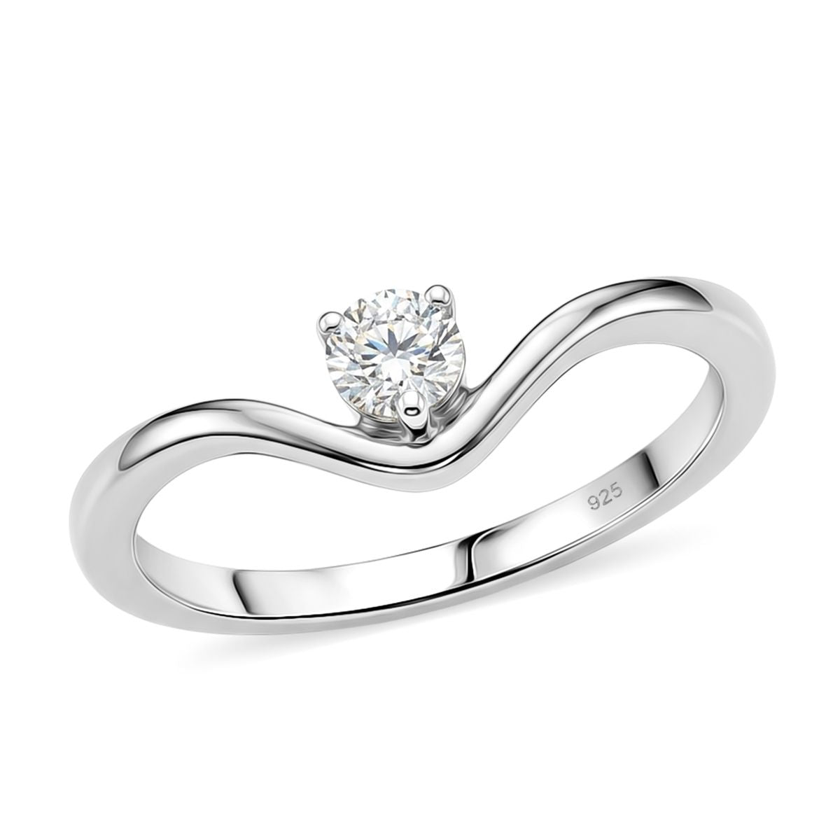 LUXURIANT DIAMOND - Lab Grown Diamant SI-GH Ring 925 Silber Rhodiniert (Größe 21.00) ca. 0.25 ct