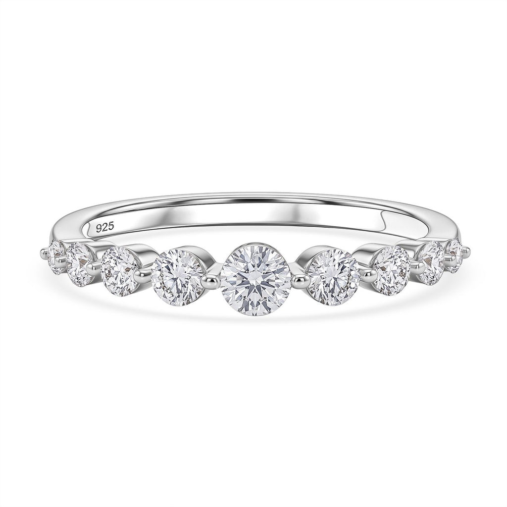 LUXURIANT DIAMOND - Lab Grown Diamant SI-GH SGL zertifiziert Ring 925 Silber Rhodiniert (Größe 21.00) ca. 0.50 ct