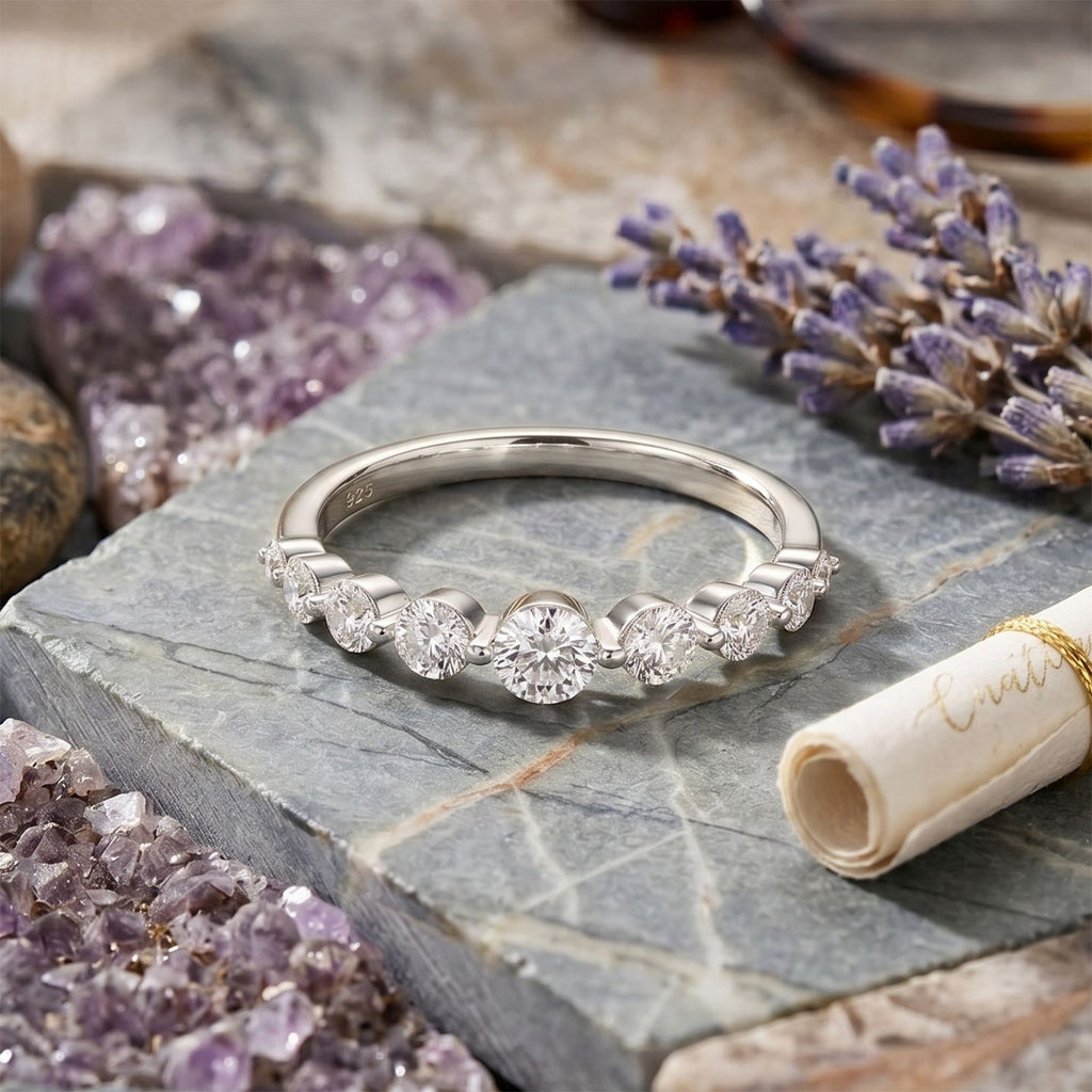 LUXURIANT DIAMOND - Lab Grown Diamant SI-GH SGL zertifiziert Ring 925 Silber Rhodiniert (Größe 21.00) ca. 0.50 ct