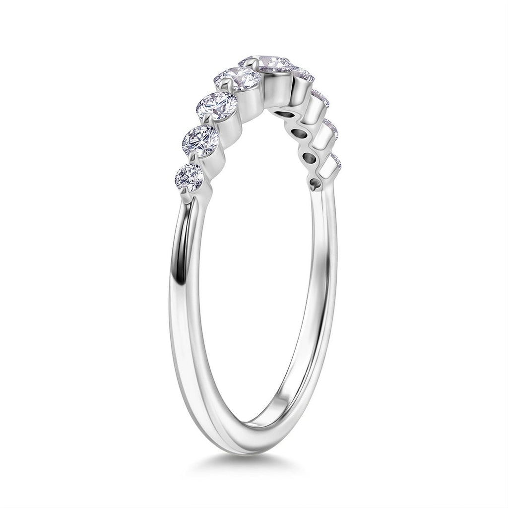 LUXURIANT DIAMOND - Lab Grown Diamant SI-GH SGL zertifiziert Ring 925 Silber Rhodiniert (Größe 21.00) ca. 0.50 ct