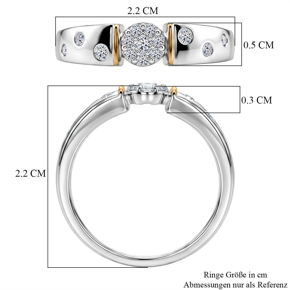 LUXURIANT DIAMOND - Lab Grown Diamant SI-GH Ring 925 Silber Rhodiniert (Größe 17.00) ca. 0.25 ct