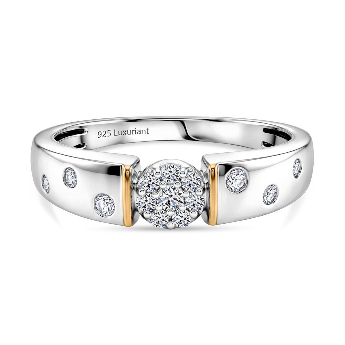 LUXURIANT DIAMOND - Lab Grown Diamant SI-GH Ring 925 Silber Rhodiniert (Größe 17.00) ca. 0.25 ct