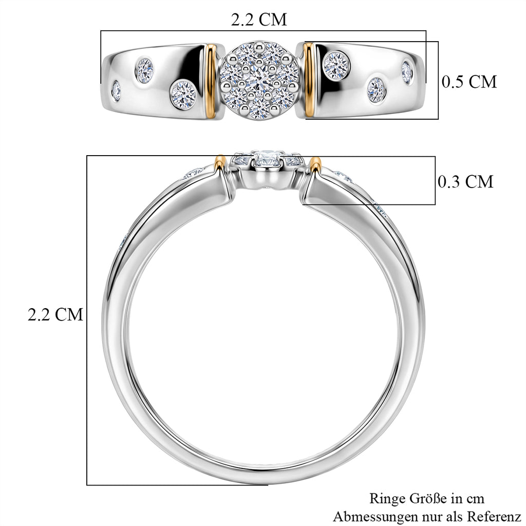 LUXURIANT DIAMOND - Lab Grown Diamant SI-GH Ring 925 Silber Rhodiniert (Größe 17.00) ca. 0.25 ct