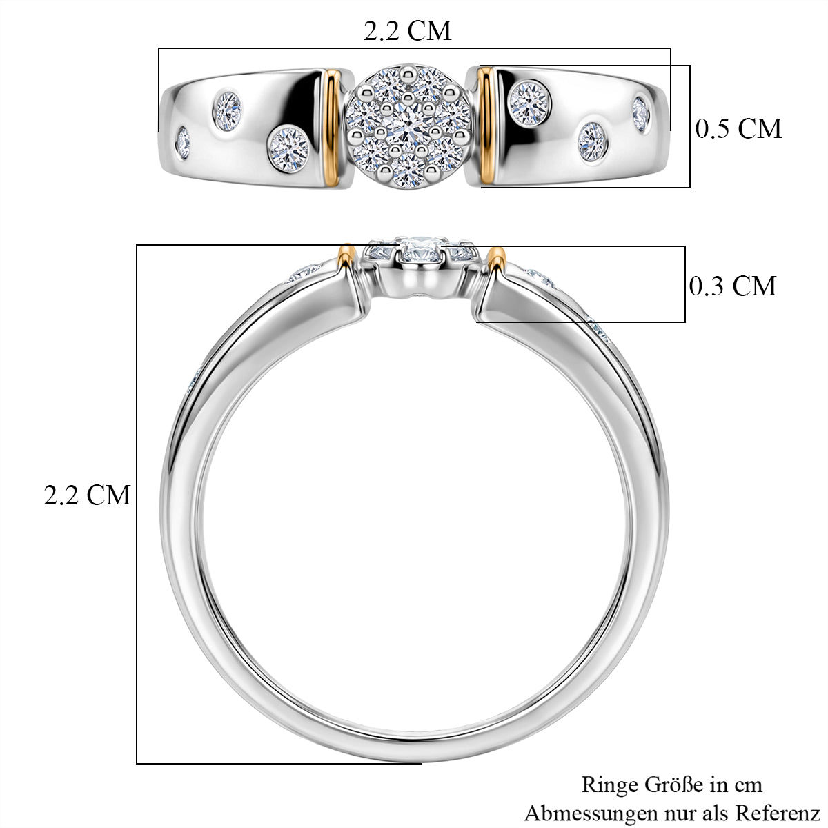 LUXURIANT DIAMOND - Lab Grown Diamant SI-GH Ring 925 Silber Rhodiniert (Größe 17.00) ca. 0.25 ct