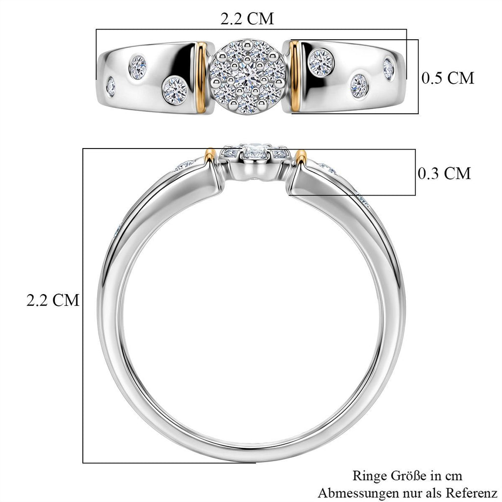 LUXURIANT DIAMOND - Lab Grown Diamant SI-GH Ring 925 Silber Rhodiniert (Größe 17.00) ca. 0.25 ct