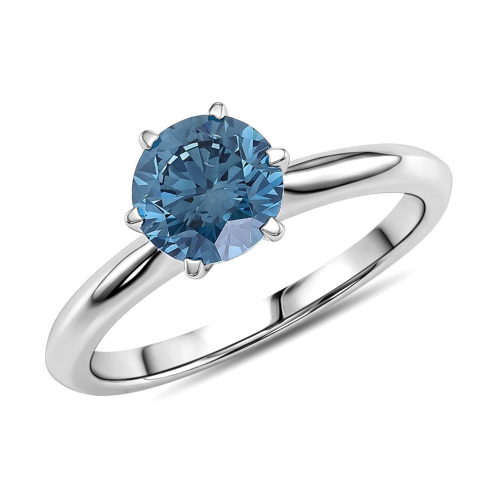 LUXURIANT DIAMOND - Lab Grown Blauer Diamant SI Ring 925 Silber Rhodiniert (Größe 18.00) ca. 1,78 ct