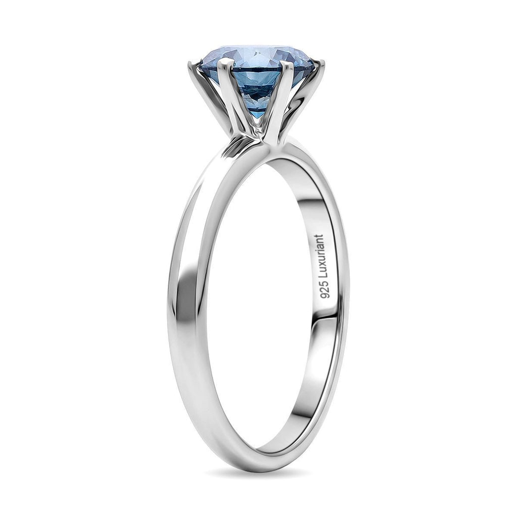 LUXURIANT DIAMOND - Lab Grown Blauer Diamant SI Ring 925 Silber Rhodiniert (Größe 18.00) ca. 1,78 ct