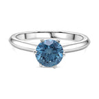 LUXURIANT DIAMOND - Lab Grown Blauer Diamant SI Ring 925 Silber Rhodiniert (Größe 18.00) ca. 1,78 ct