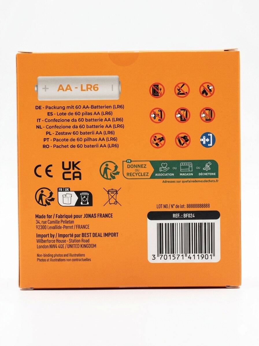 Tekkin Digital Power Alkaline Batterien AA LR06, 60er Set