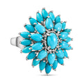 Natürlicher Sleeping Beauty Türkis-Ring, 925 Silber platiniert (Größe 16.00) ca. 4.09 ct