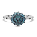 Blauer Diamant-Ring, 925 Silber platiniert (Größe 16.00) ca. 0.50 ct