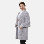 Lange Strickjacke mit Schlaufe, 87x44x60cm, grau