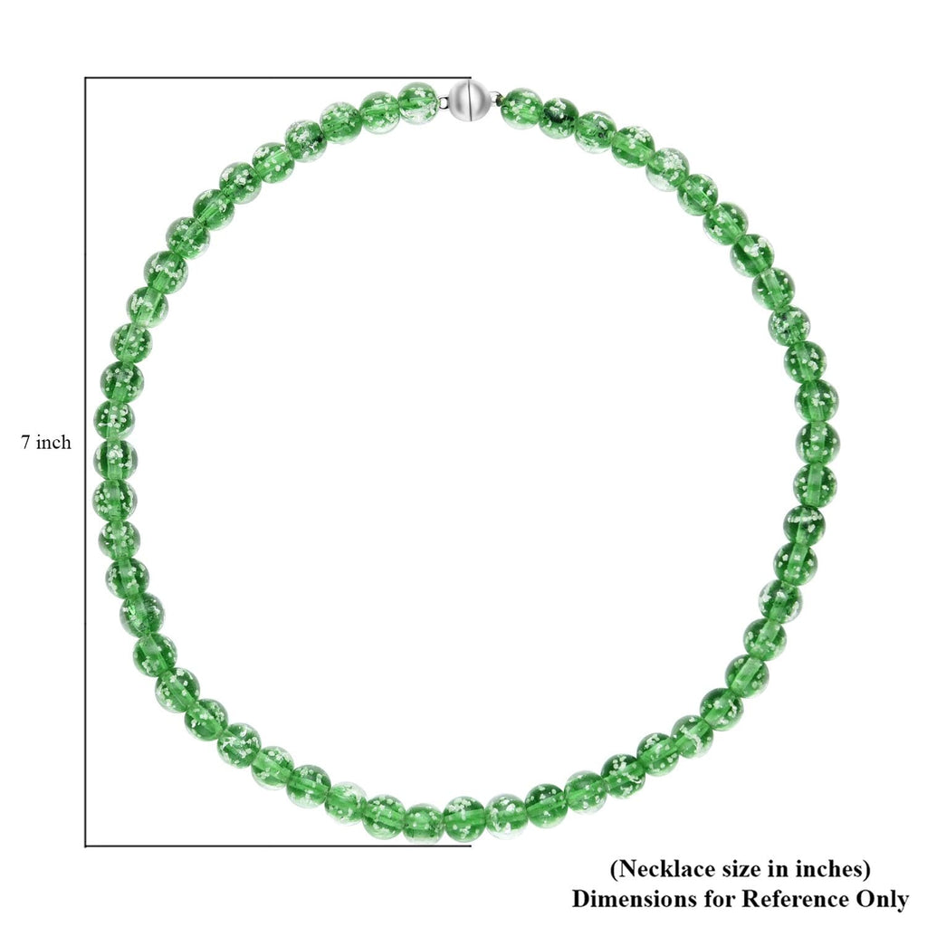Grüne Murano-Stil Glas Halskette ca. 50 cm, nickelfreie Legierung, 329.00 ct