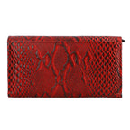 Geldbörse aus Leder mit RFID Schutz und Python Prägung, 18,4 x 10,2 cm, Rot