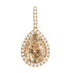ILIANA AAA Turkizit und weißer Diamant-Anhänger SI-GH AGI zertifiziert und geprüft, 750 Gelbgold ca. 2.20 ct