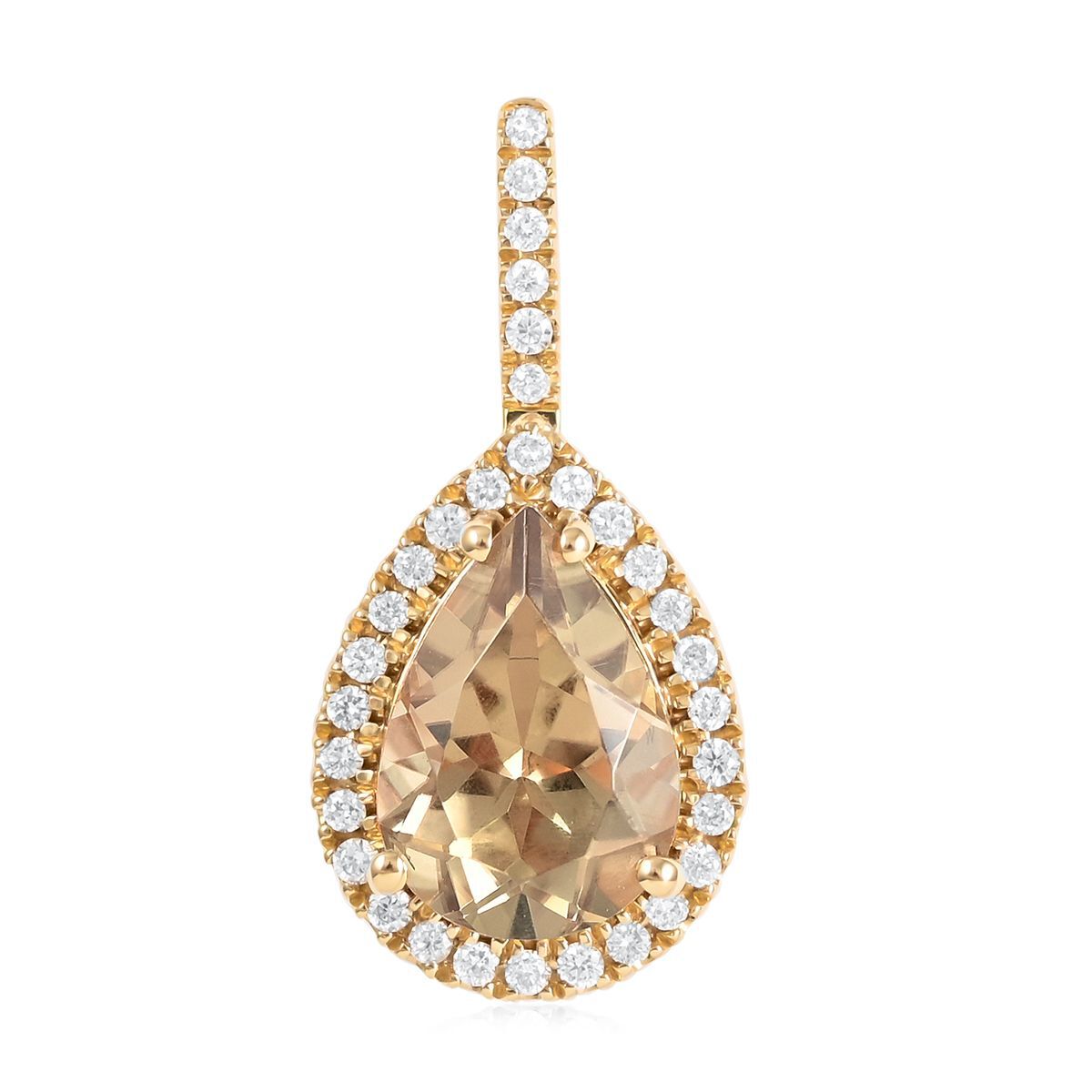 ILIANA AAA Turkizit und weißer Diamant-Anhänger SI-GH AGI zertifiziert und geprüft, 750 Gelbgold ca. 2.20 ct