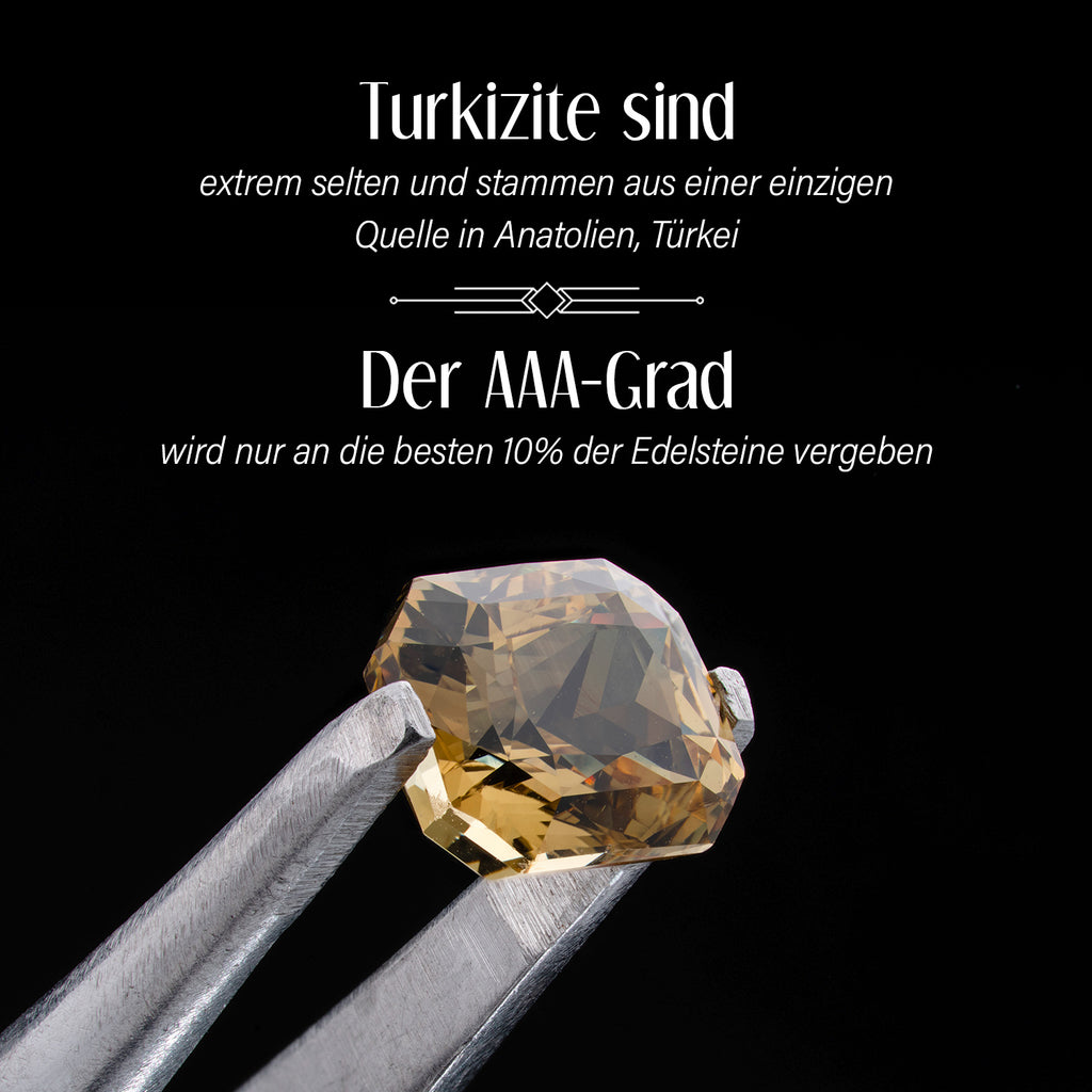 ILIANA AAA Turkizit und weißer Diamant-Anhänger SI-GH AGI zertifiziert und geprüft, 750 Gelbgold ca. 2.20 ct