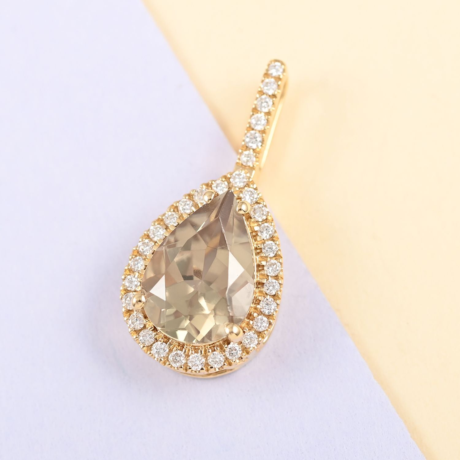 ILIANA AAA Turkizit und weißer Diamant-Anhänger SI-GH AGI zertifiziert und geprüft, 750 Gelbgold ca. 2.20 ct