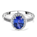 RHAPSODY AAAA Tansanit und Diamant-Ring, VS2 E-F, 950 Platin (Größe 18.00) ca. 3.31 ct